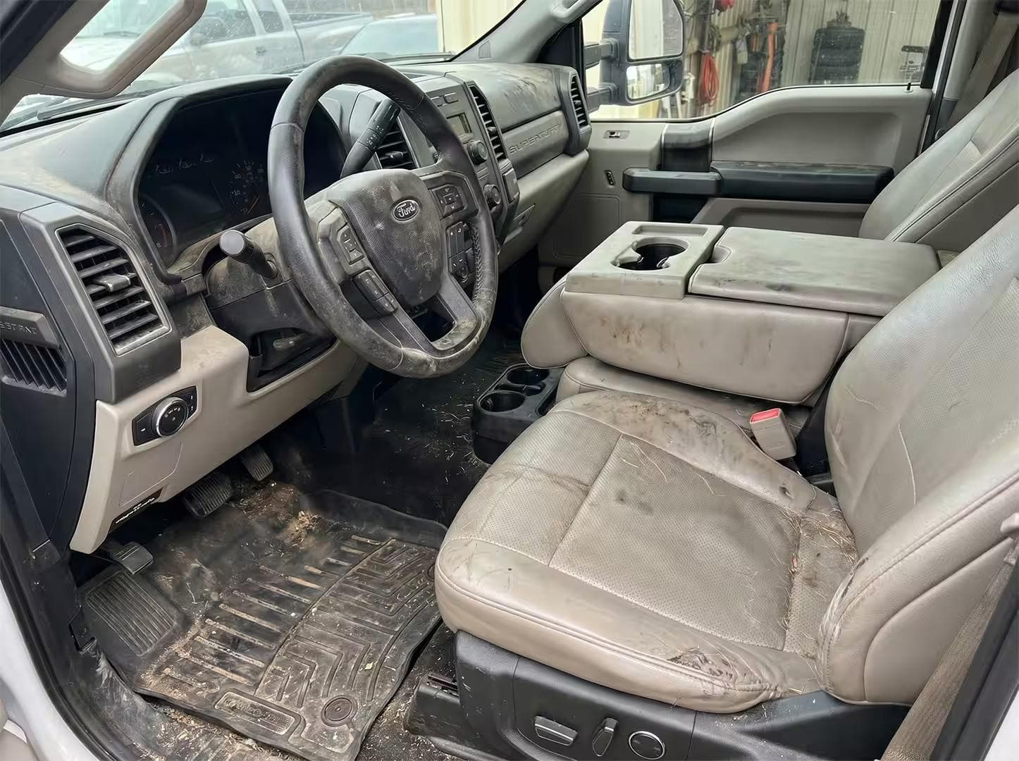 Cabin interior — before vs after (before)