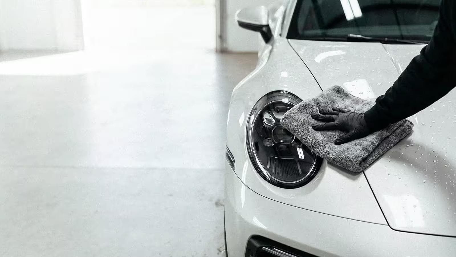 Close-up of a hand-polishing detail